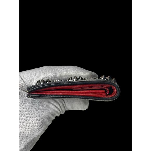Rare Christian Louboutin Kios Spike Studs Punk Leather Bifold Wallet with COA - Picture 11 of 16